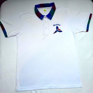 Traditional Honduras White Polo Shirt Size M